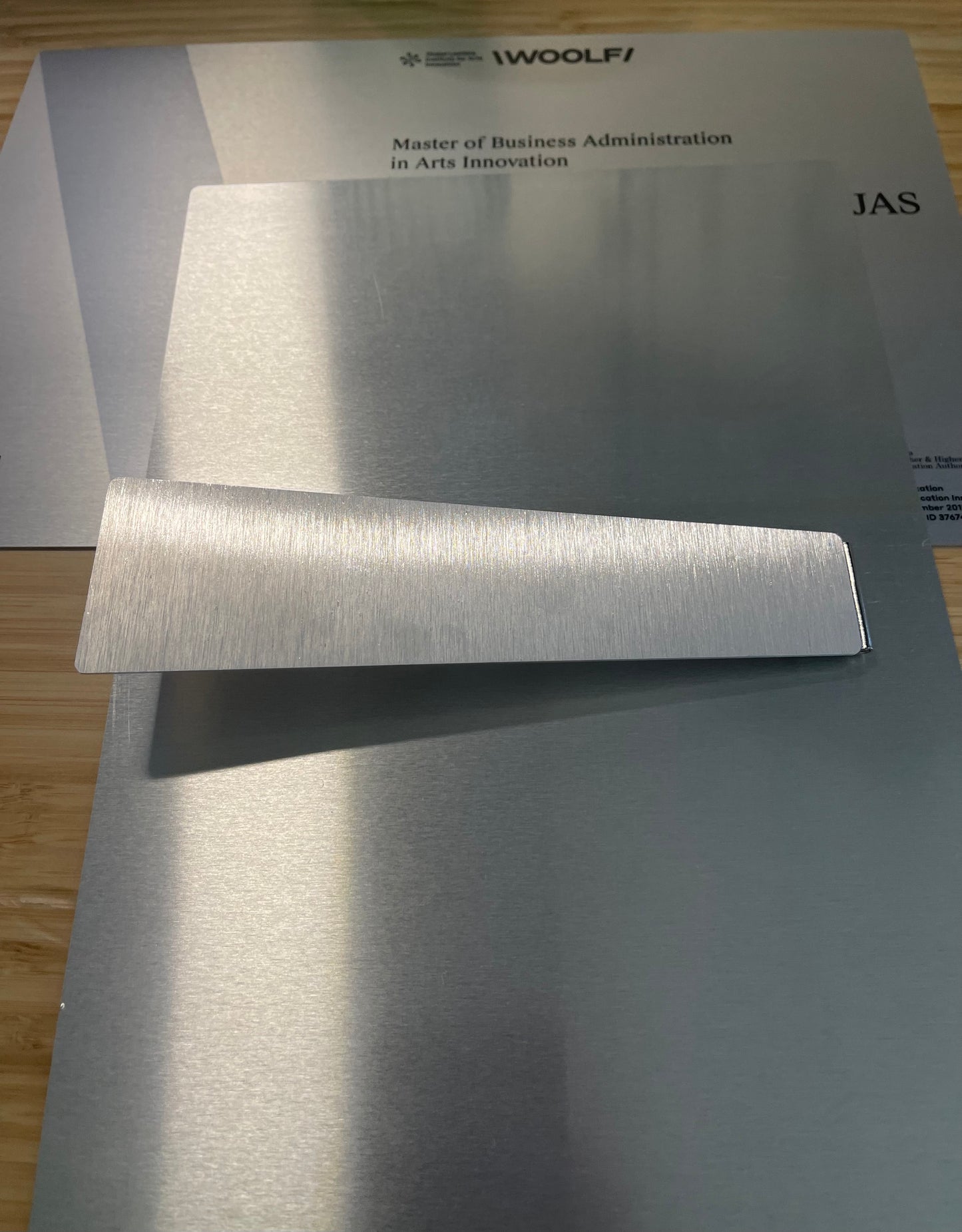 Woolf Degree Certificate – Aluminum