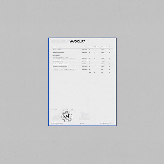 Printed Transcript with wet signature and stamp